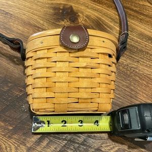 Precious collectible by Longaberger Small Purse w/ leather strap magnetic close